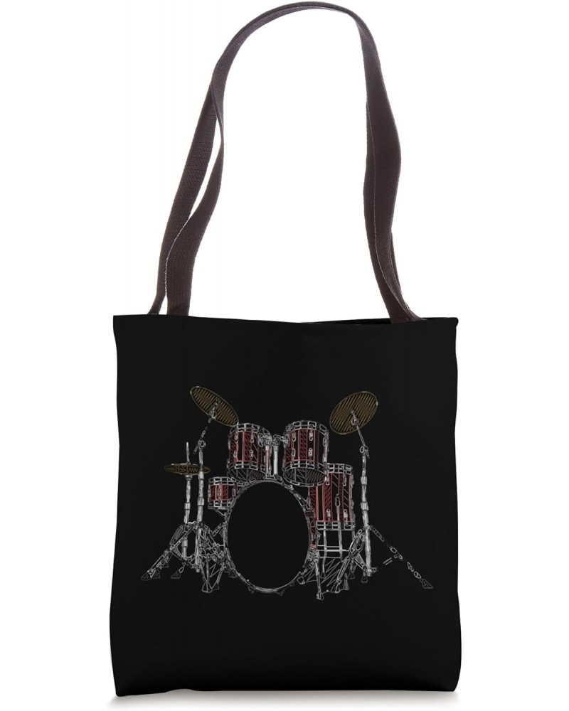 Drummer imprint drums music motif rock music fans art print Tote Bag $12.89 Totes