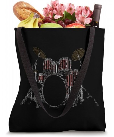 Drummer imprint drums music motif rock music fans art print Tote Bag $12.89 Totes