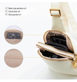 Small Sling Bag for Women Crossbody Purse, Soft Vegan Leather Sling Purse, Crossbody Bags for Women White Beige-04 $17.04 Cro...