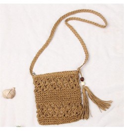 Woven Crossbody Wallet for Women Casual Small Shoulder Bag Durable Beach Handbags for Travel Photography,Beige Brown $13.48 T...