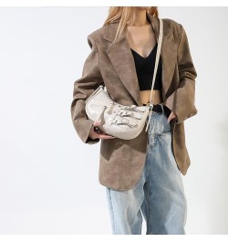 Cute Shoulder Hobo Bags for Women Y2K Pleated Dumpling Bag Rivet Punk Hobo Purse Adjustable Strap Chic Hobo Bag Beige $11.94 ...