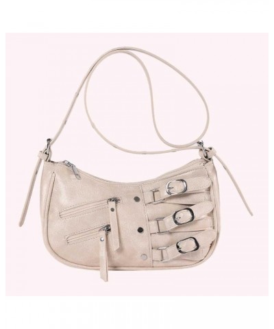 Cute Shoulder Hobo Bags for Women Y2K Pleated Dumpling Bag Rivet Punk Hobo Purse Adjustable Strap Chic Hobo Bag Beige $11.94 ...