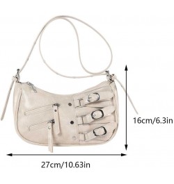 Cute Shoulder Hobo Bags for Women Y2K Pleated Dumpling Bag Rivet Punk Hobo Purse Adjustable Strap Chic Hobo Bag Beige $11.94 ...