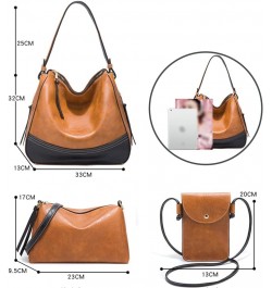 Women Handbags Tote Bags Color Block Handbags Shoulder Bags Large Capacity Handbags Phone Bags Card Hold 4 Pcs Set Black $28....