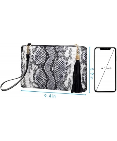 Fashion Women Animal Print Envelope Clutch Bag Ladies Retro Evening Party Prom Loop Handbag Purse (C-Black Leopard) D-grey $3...