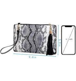 Fashion Women Animal Print Envelope Clutch Bag Ladies Retro Evening Party Prom Loop Handbag Purse (C-Black Leopard) D-grey $3...