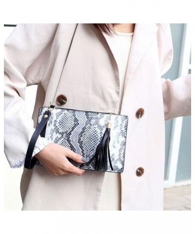 Fashion Women Animal Print Envelope Clutch Bag Ladies Retro Evening Party Prom Loop Handbag Purse (C-Black Leopard) D-grey $3...