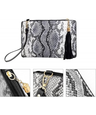 Fashion Women Animal Print Envelope Clutch Bag Ladies Retro Evening Party Prom Loop Handbag Purse (C-Black Leopard) D-grey $3...