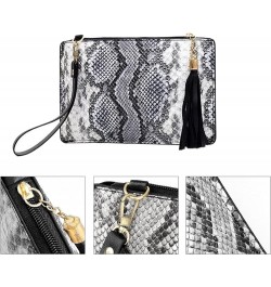 Fashion Women Animal Print Envelope Clutch Bag Ladies Retro Evening Party Prom Loop Handbag Purse (C-Black Leopard) D-grey $3...