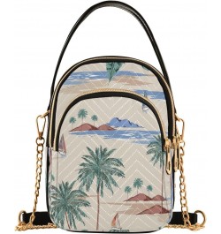 Joko lvery Island Palm Trees Cross Body Purse Chain Crossbody Bags Shoulder Bag Handbag for Work Women Gifts $12.97 Crossbody...