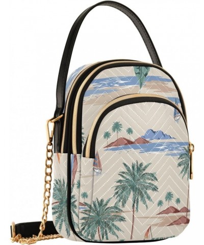 Joko lvery Island Palm Trees Cross Body Purse Chain Crossbody Bags Shoulder Bag Handbag for Work Women Gifts $12.97 Crossbody...