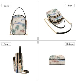 Joko lvery Island Palm Trees Cross Body Purse Chain Crossbody Bags Shoulder Bag Handbag for Work Women Gifts $12.97 Crossbody...