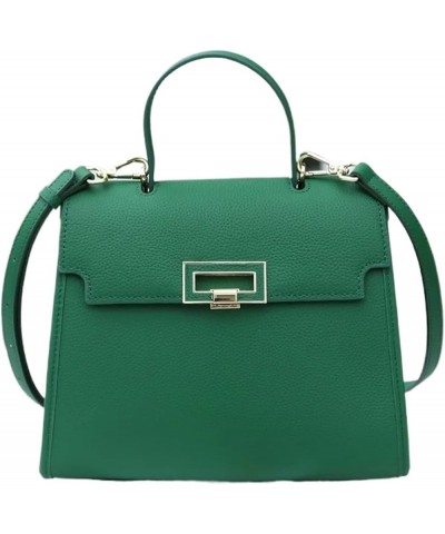 Cowhide Leather Ladies Shoulder Bag Office Lady Trapezoidal Handbag Female Fashion Messenger Crossbody Green $48.39 Shoulder ...