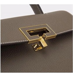 Cowhide Leather Ladies Shoulder Bag Office Lady Trapezoidal Handbag Female Fashion Messenger Crossbody Green $48.39 Shoulder ...