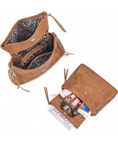 Hobo Crossbody Bags for Women Vegan Leather Handbags Tote Purse Shoulder Bag Women's Handle Bags with Wide Strap Brown $20.63...