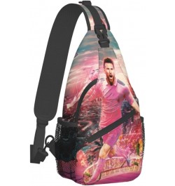 Hiking Travel Bag Multifunction Chest Shoulder Bag Cartoon Soccer Player Sling Crossbody Bag With Adjustable Strap unisex. M2...