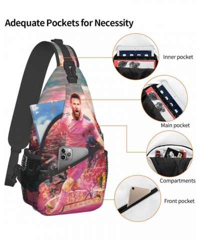 Hiking Travel Bag Multifunction Chest Shoulder Bag Cartoon Soccer Player Sling Crossbody Bag With Adjustable Strap unisex. M2...