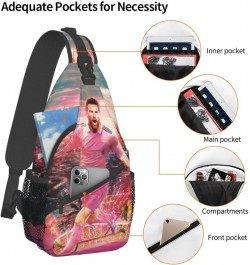 Hiking Travel Bag Multifunction Chest Shoulder Bag Cartoon Soccer Player Sling Crossbody Bag With Adjustable Strap unisex. M2...