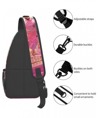 Hiking Travel Bag Multifunction Chest Shoulder Bag Cartoon Soccer Player Sling Crossbody Bag With Adjustable Strap unisex. M2...