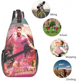 Hiking Travel Bag Multifunction Chest Shoulder Bag Cartoon Soccer Player Sling Crossbody Bag With Adjustable Strap unisex. M2...