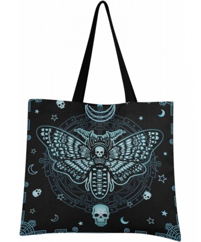 Handbags and Purse Butterfly Skull for Women Tote Bag Large Capacity Top Happy Halloween Gothic Storage Handle Shopper Should...