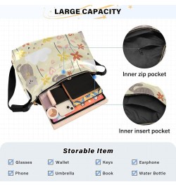 Asters Chrysanthemums Rose and Poppies Girls Crossbody Sling Bags Leather Womens Bags Crossbody Over The Shoulder Cute Cartoo...