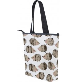 Tote Canvas Shoulder Bag Cute Hedgehog Womens Handbag $12.47 Shoulder Bags