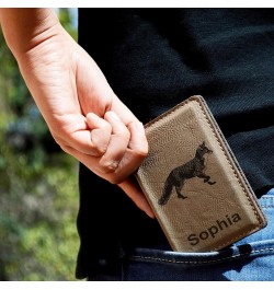 ID Holder Wallet, Catfish, Personalized Engraving Included (Teal) Black with Gold $14.83 Wallets