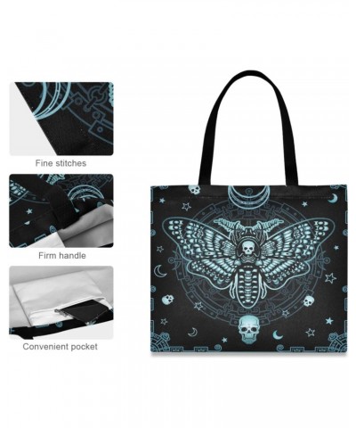 Handbags and Purse Butterfly Skull for Women Tote Bag Large Capacity Top Happy Halloween Gothic Storage Handle Shopper Should...