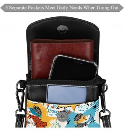 Small Crossbody Bags Cell Phone Purse - Stylish and Compact Purse with Adjustable Shoulder Strap Cute Shark Print Pattern Mul...