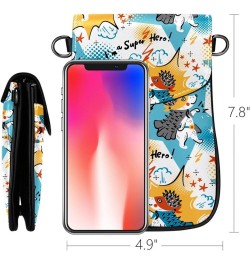 Small Crossbody Bags Cell Phone Purse - Stylish and Compact Purse with Adjustable Shoulder Strap Cute Shark Print Pattern Mul...