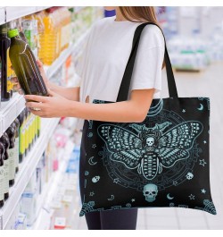 Handbags and Purse Butterfly Skull for Women Tote Bag Large Capacity Top Happy Halloween Gothic Storage Handle Shopper Should...