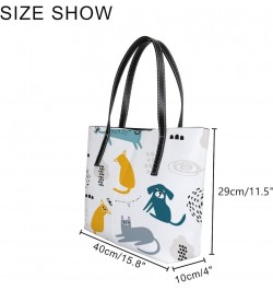 Large Tote Bags Handbags Cute Pink Unicorn Women's Shoulder Bags Casual Shopping Bags Purses Cartoon Doodle Pet $22.05 Totes