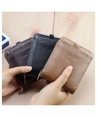 Men Wallet Coin Bag multifunction Purse Coin Pouch Wallets for Men Card Holder Short Purses (Color : Black) Black $39.66 Wallets