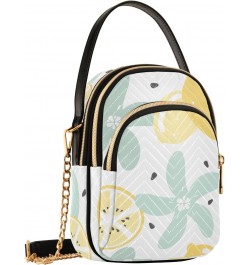 Women Crossbody Handbag Pattern with Lemon and Flower Quilted Chain Bag $13.00 Crossbody Bags