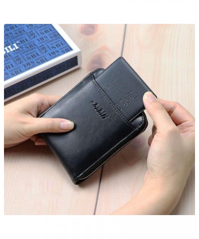 Men Wallet Coin Bag multifunction Purse Coin Pouch Wallets for Men Card Holder Short Purses (Color : Black) Black $39.66 Wallets