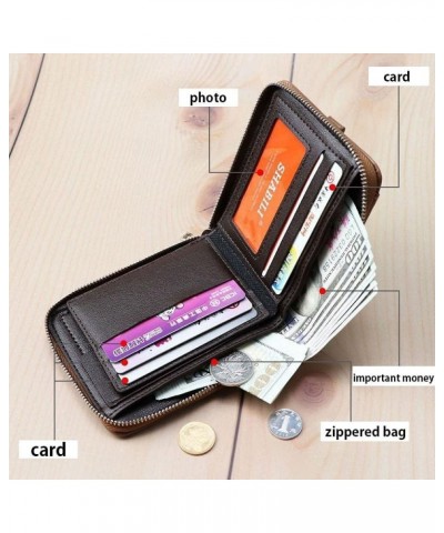 Men Wallet Coin Bag multifunction Purse Coin Pouch Wallets for Men Card Holder Short Purses (Color : Black) Black $39.66 Wallets