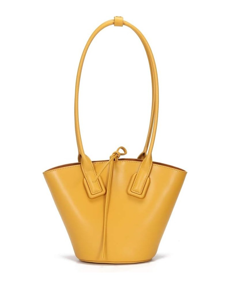 2020 New Fashionable Genuine Leather Sling Bags Handbags Catfish Bags Yellow $26.24 Handbags