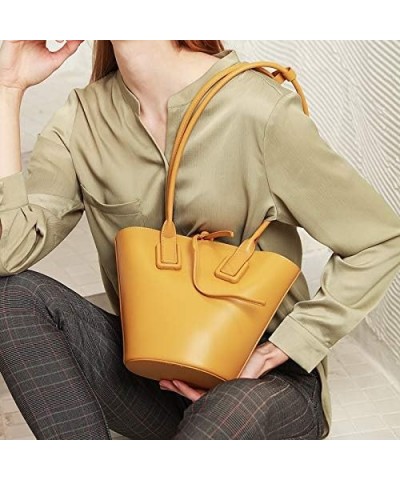 2020 New Fashionable Genuine Leather Sling Bags Handbags Catfish Bags Yellow $26.24 Handbags