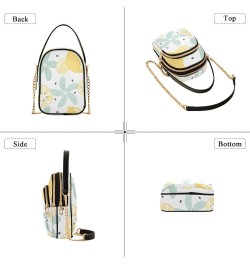 Women Crossbody Handbag Pattern with Lemon and Flower Quilted Chain Bag $13.00 Crossbody Bags