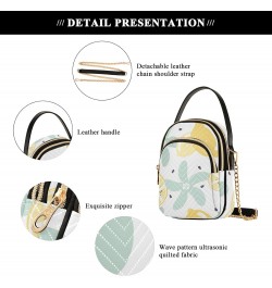 Women Crossbody Handbag Pattern with Lemon and Flower Quilted Chain Bag $13.00 Crossbody Bags