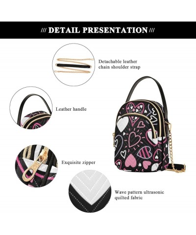 Small Crossbody Cell Phone Bag for Women, Cute Hearts Love Mini Over Shoulder Handbag Purse with Credit Card Slots Cute Heart...