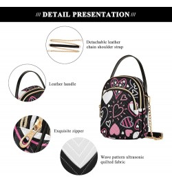 Small Crossbody Cell Phone Bag for Women, Cute Hearts Love Mini Over Shoulder Handbag Purse with Credit Card Slots Cute Heart...