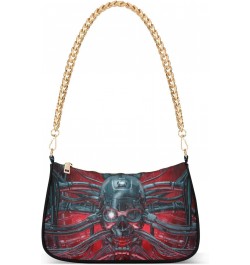 Skull 3d Science Fiction Shoulder Bag Purse for Women Tote Handbag with Zipper Closure $18.28 Totes