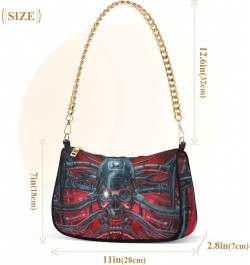 Skull 3d Science Fiction Shoulder Bag Purse for Women Tote Handbag with Zipper Closure $18.28 Totes