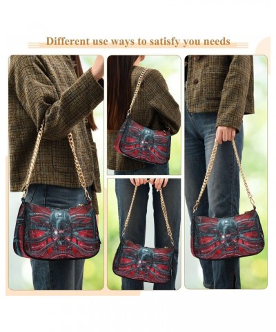 Skull 3d Science Fiction Shoulder Bag Purse for Women Tote Handbag with Zipper Closure $18.28 Totes