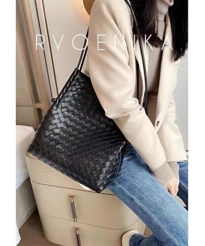 Sheepskin Woven Shoulder Bag Large Capacity Bag For Women 2023 Genuine Leather Women's Bucket Bag Tote Bag Armpit Bag 03 $33....