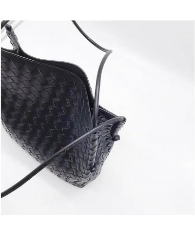 Sheepskin Woven Shoulder Bag Large Capacity Bag For Women 2023 Genuine Leather Women's Bucket Bag Tote Bag Armpit Bag 03 $33....