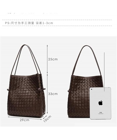 Sheepskin Woven Shoulder Bag Large Capacity Bag For Women 2023 Genuine Leather Women's Bucket Bag Tote Bag Armpit Bag 03 $33....