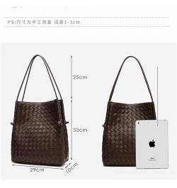 Sheepskin Woven Shoulder Bag Large Capacity Bag For Women 2023 Genuine Leather Women's Bucket Bag Tote Bag Armpit Bag 03 $33....